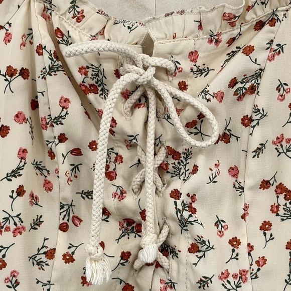 Nasty Gal Tongue-Tied Floral Cottagecore Lace-Up Mini Dress Size 2 - Picture 8 of 15